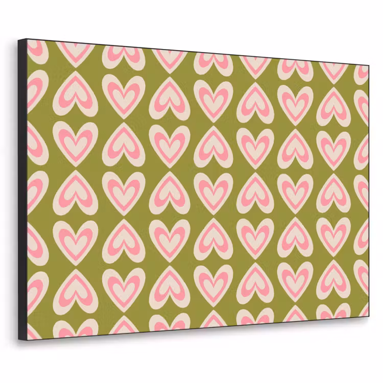 Art Frame - Patroon - Symmetrisch - Hartjes - Olijfgroen — 1