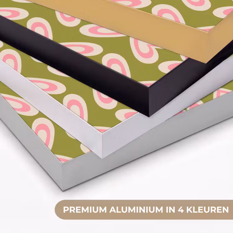 Art Frame - Patroon - Symmetrisch - Hartjes - Olijfgroen — 2