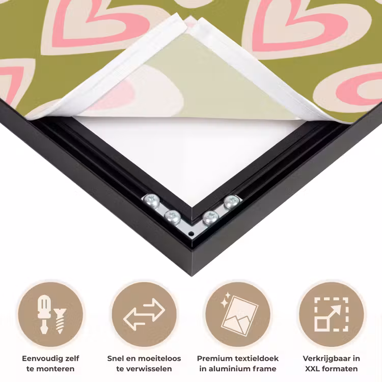 Art Frame - Patroon - Symmetrisch - Hartjes - Olijfgroen — 4