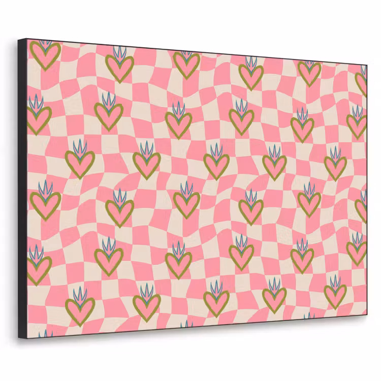 Art Frame - Roze - Retro - Patroon - Geblokt — 1