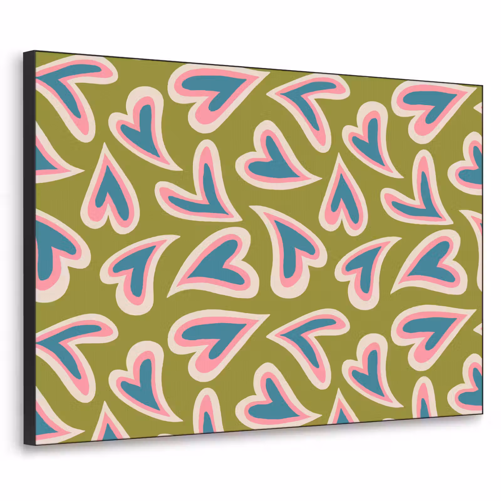 Art Frame - Groen - Retro - Hartjes - Patroon — 1