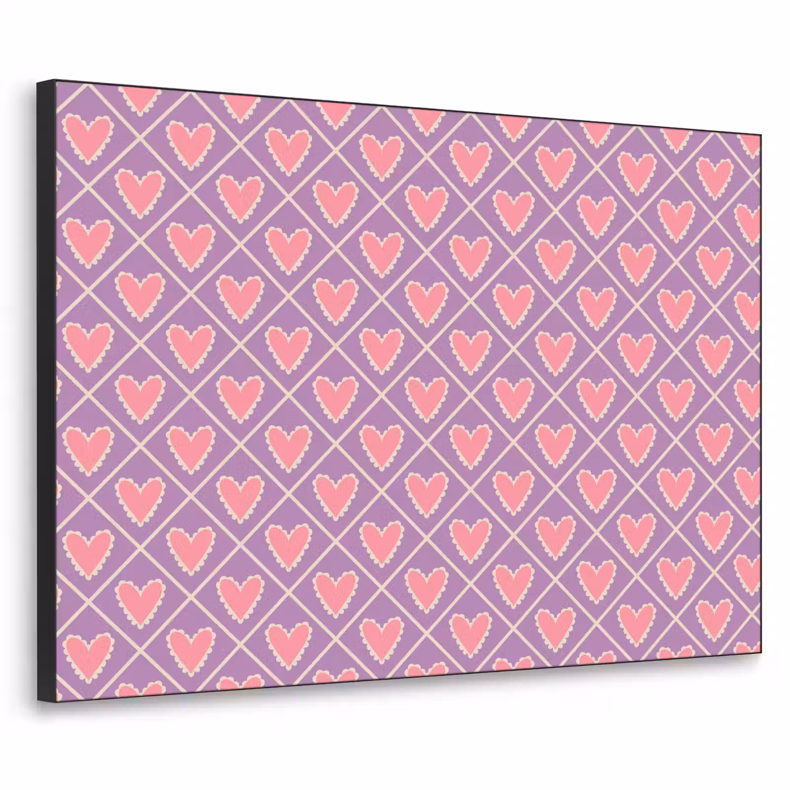 Art Frame - Ruit - Patroon - Paars - Hartjes — 1