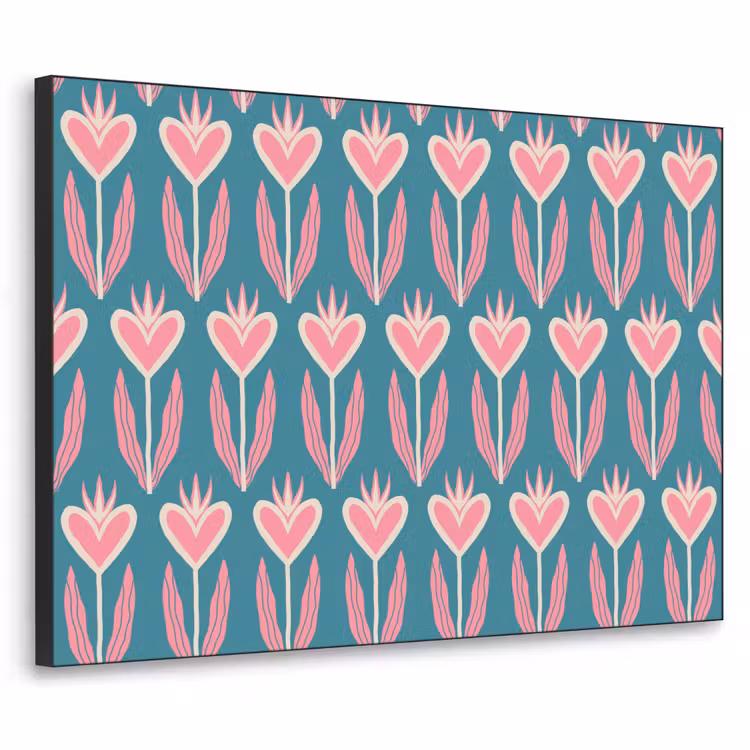 Art Frame - Blauw - Retro - Patroon - Hartjes — 1