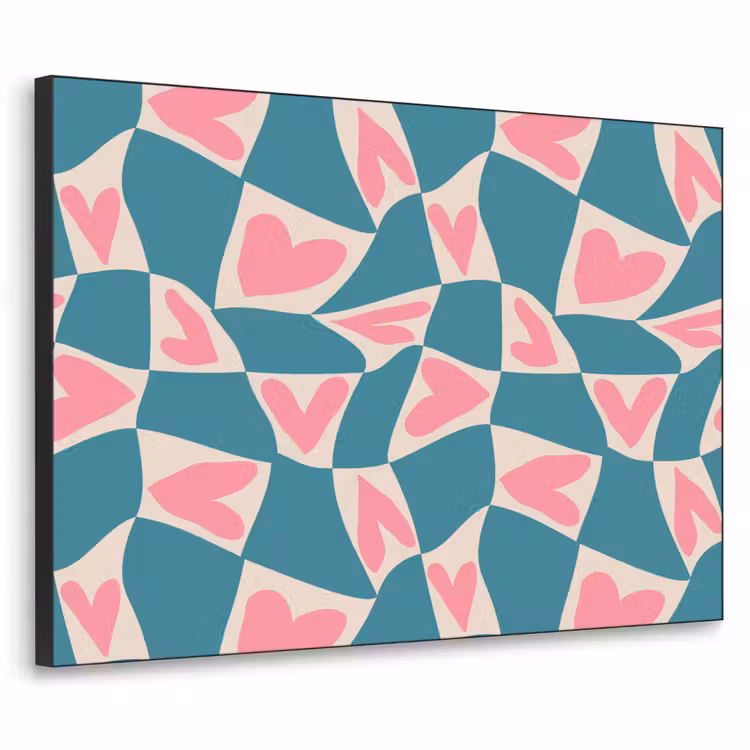 Art Frame - Blauw - Vlakken - Patroon - Hartjes — 1