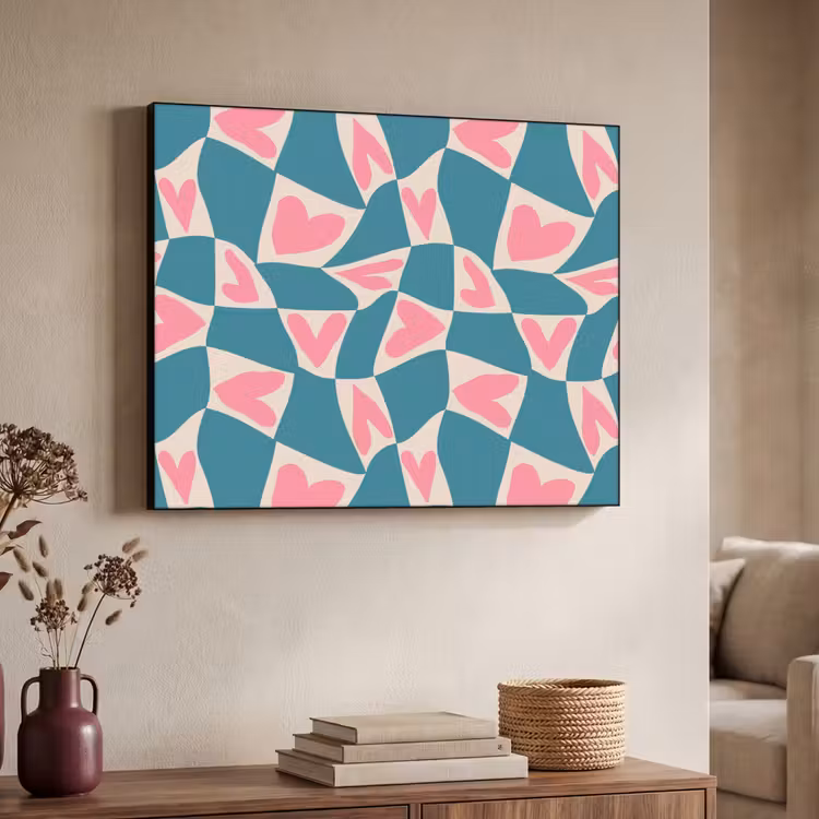 Art Frame - Blauw - Vlakken - Patroon - Hartjes — 7