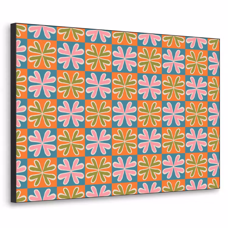 Art Frame - Bloemen - Retro - Patroon - Kleurrijk — 1