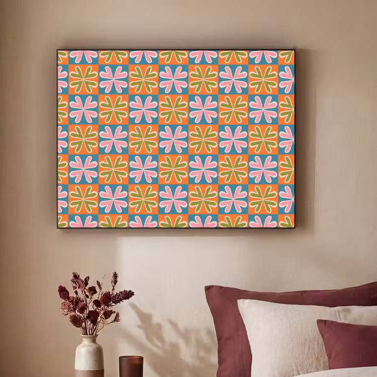 Art Frame - Bloemen - Retro - Patroon - Kleurrijk — 3