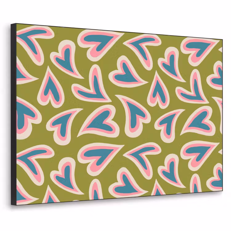 Art Frame - Groen - Retro - Hartjes - Patroon — 1