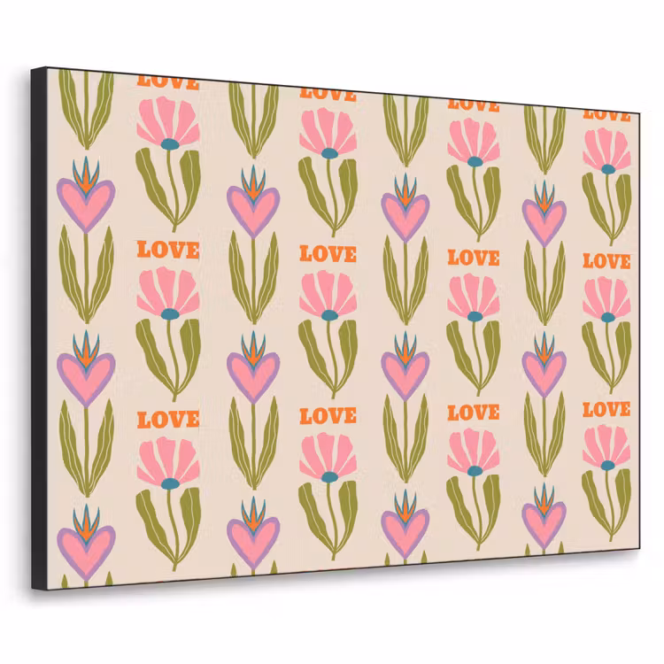 Art Frame - Love - Patroon - Bloemen - Hartjes — 1