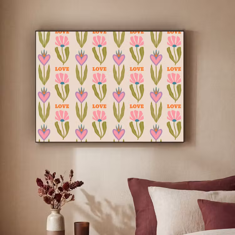 Art Frame - Love - Patroon - Bloemen - Hartjes — 3