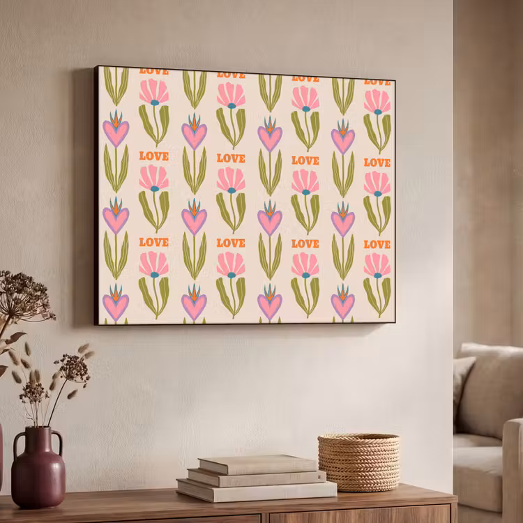 Art Frame - Love - Patroon - Bloemen - Hartjes — 7