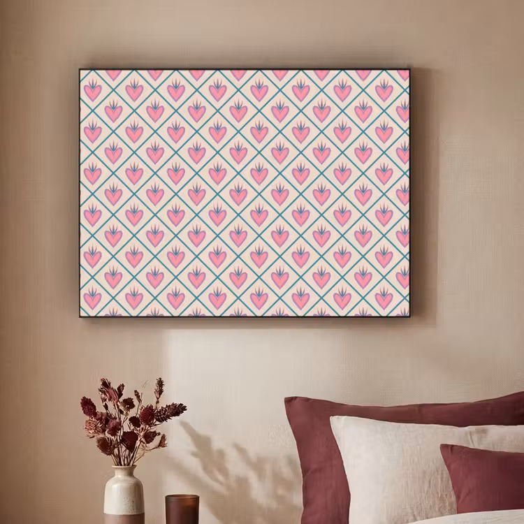 Art Frame - Retro - Ruit - Hartjes - Patroon — 3