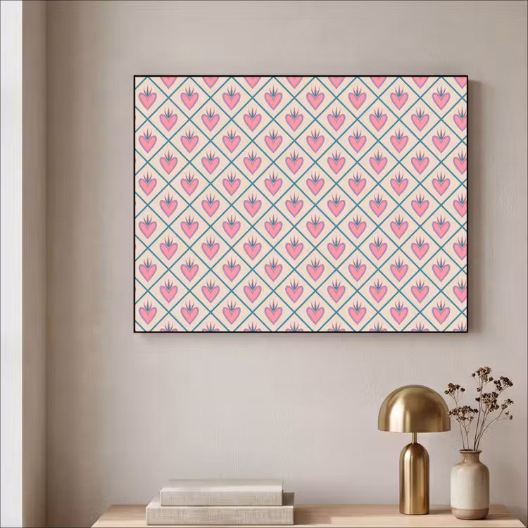 Art Frame - Retro - Ruit - Hartjes - Patroon — 5