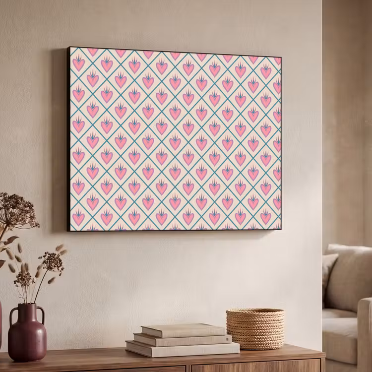 Art Frame - Retro - Ruit - Hartjes - Patroon — 7