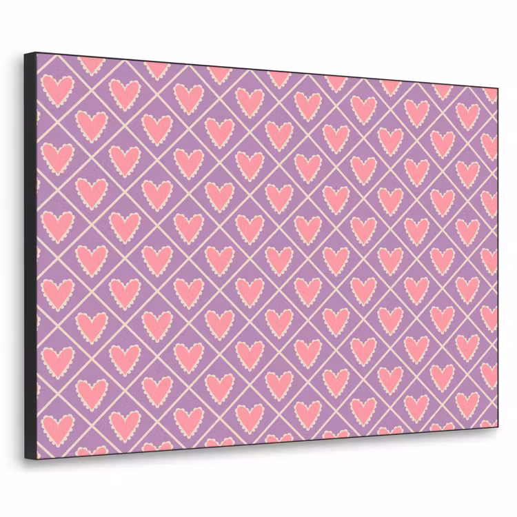 Art Frame - Ruit - Patroon - Paars - Hartjes — 1