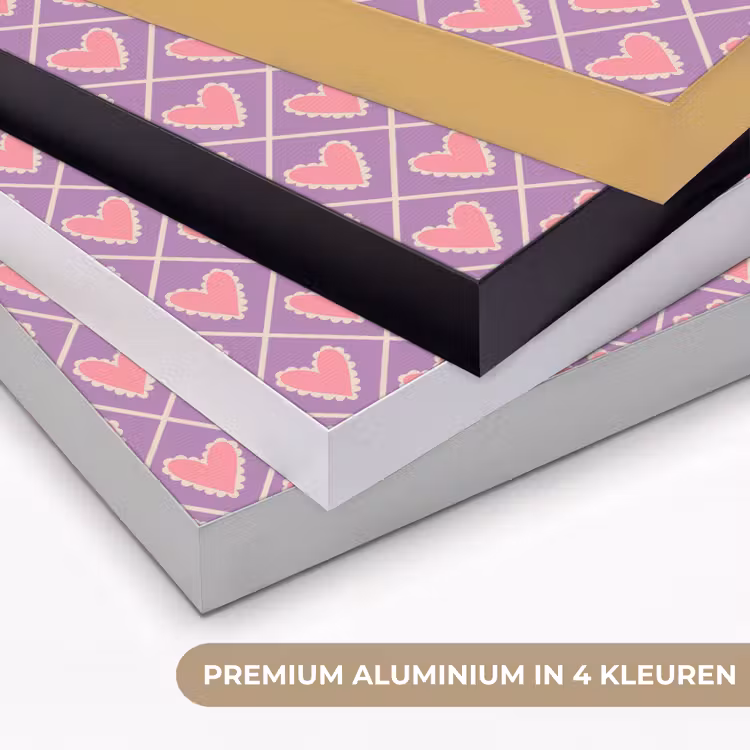 Art Frame - Ruit - Patroon - Paars - Hartjes — 2