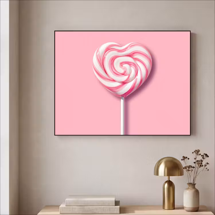 Art Frame - Snoep - Lolly - Hart- Roze — 5