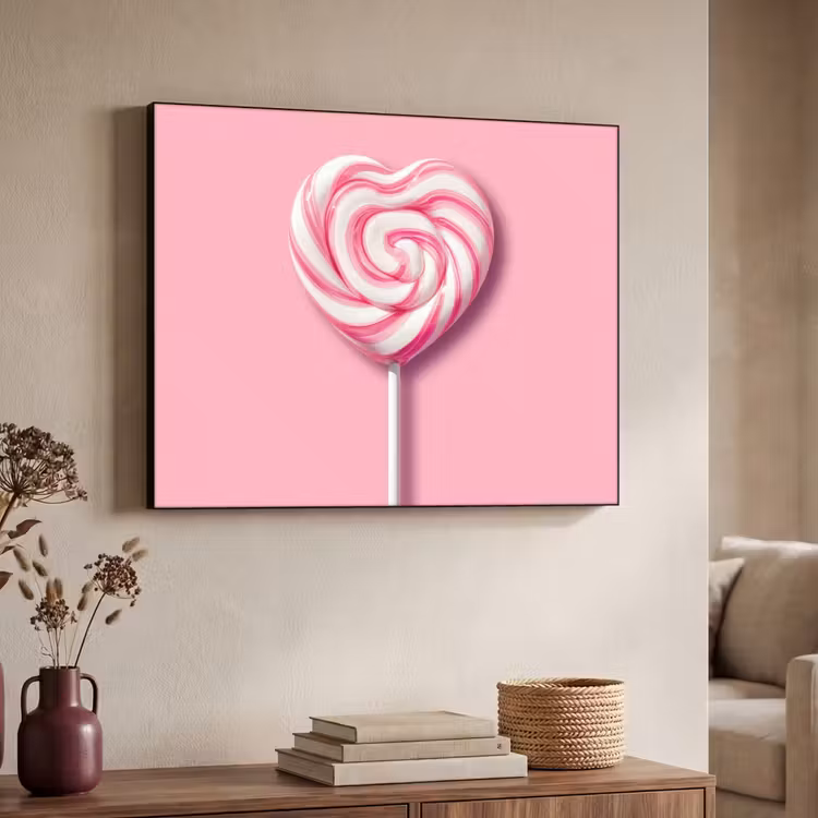Art Frame - Snoep - Lolly - Hart- Roze — 7