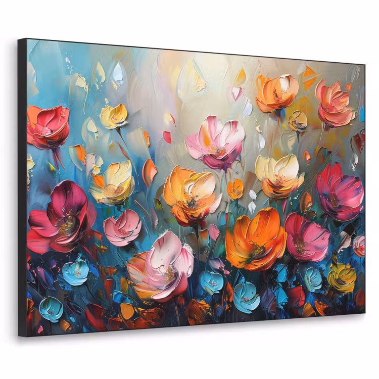 Art Frame - Bloemen - Kleurrijk - Abstract - Verf - Natuur — 1