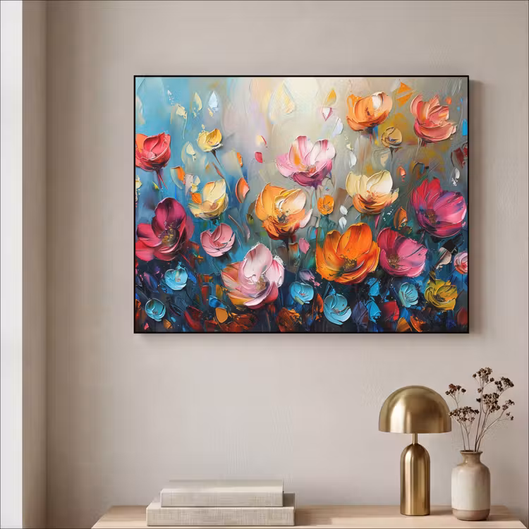 Art Frame - Bloemen - Kleurrijk - Abstract - Verf - Natuur — 5