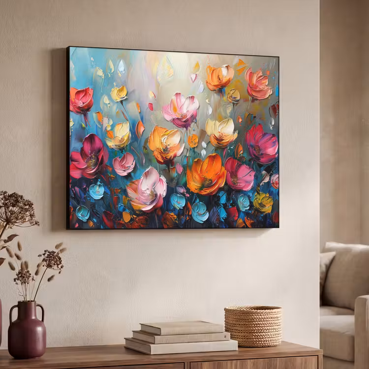 Art Frame - Bloemen - Kleurrijk - Abstract - Verf - Natuur — 7
