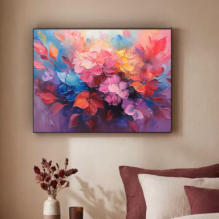 Art Frame - Bloemen - Verf - Abstract - Kleurrijk — 3