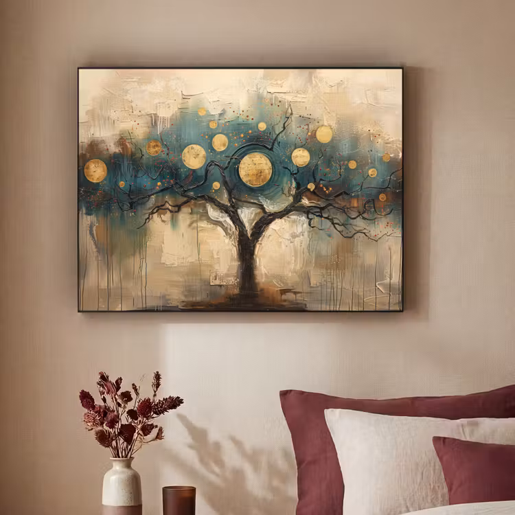 Art Frame - Boom - Abstract - Bruin - Goud - Industrieel — 3