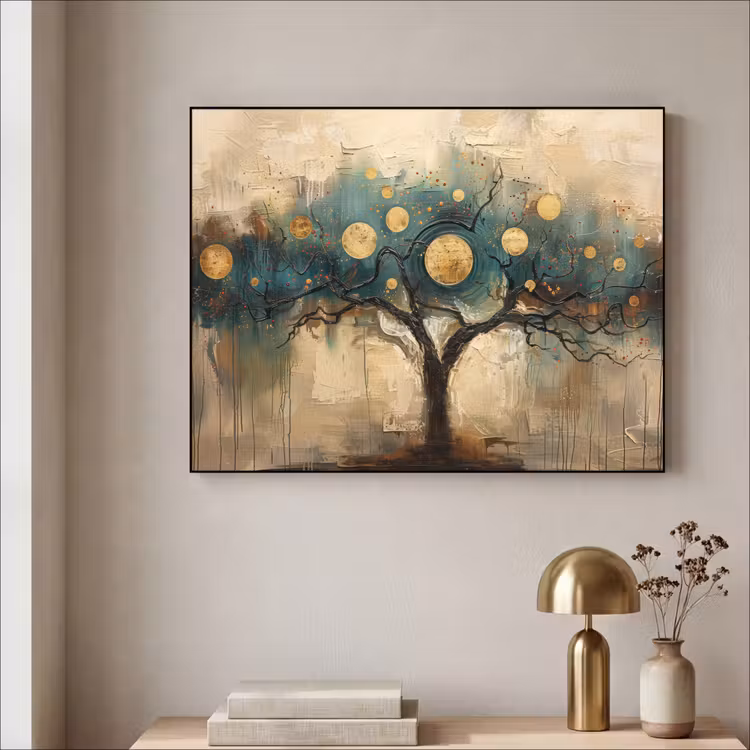 Art Frame - Boom - Abstract - Bruin - Goud - Industrieel — 5