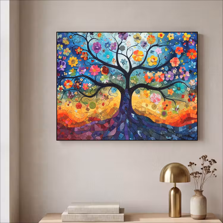 Art Frame - Boom - Kleurrijk - Bloemen - Kunst - Abstract — 5