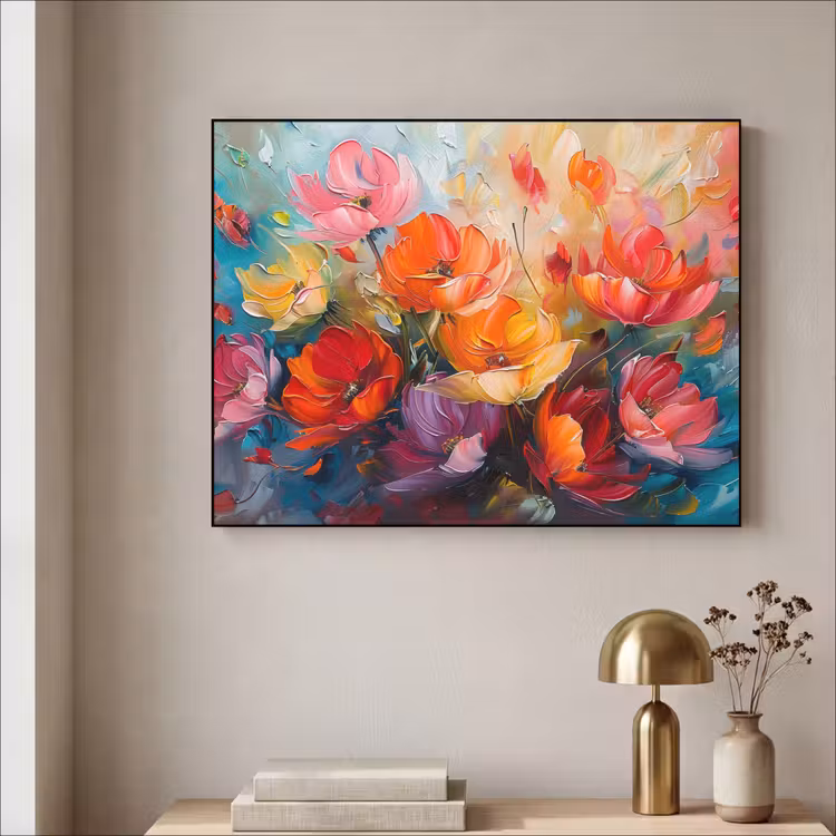 Art Frame - Bloemen - Kleurrijk - Verf - Abstract - Kunst — 5