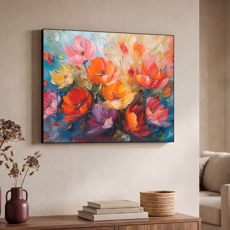 Art Frame - Bloemen - Kleurrijk - Verf - Abstract - Kunst — 7