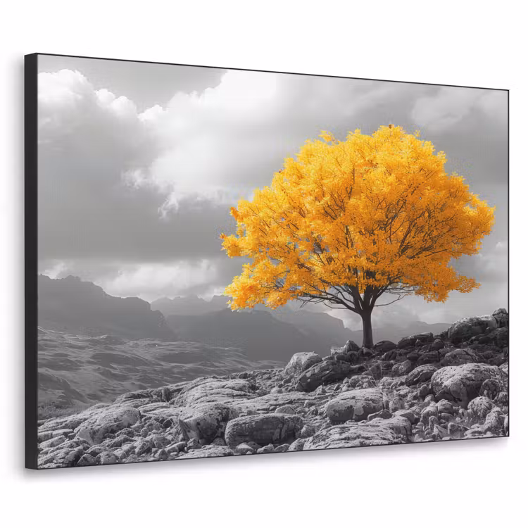 Art Frame - Boom - Geel - Natuur - Zwart wit — 1