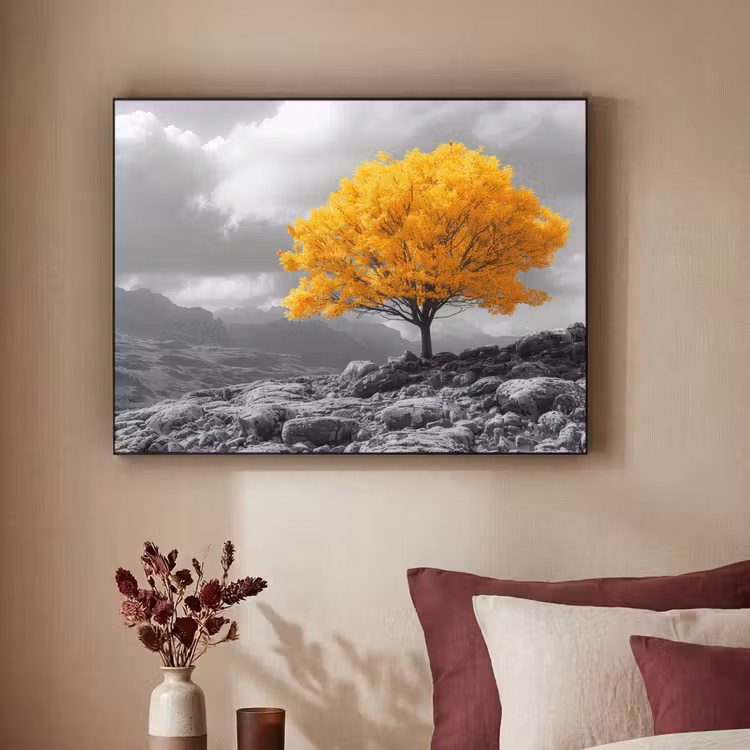 Art Frame - Boom - Geel - Natuur - Zwart wit — 3