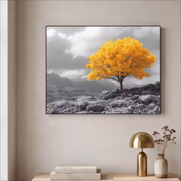Art Frame - Boom - Geel - Natuur - Zwart wit — 5