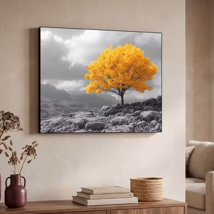 Art Frame - Boom - Geel - Natuur - Zwart wit — 7
