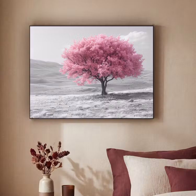 Art Frame - Boom - Natuur - Roze - Zwart wit — 3