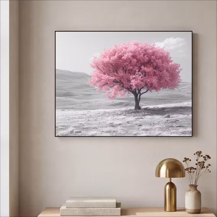 Art Frame - Boom - Natuur - Roze - Zwart wit — 5