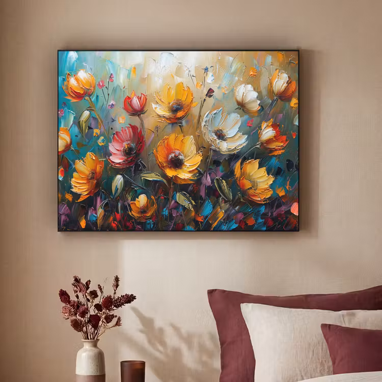 Art Frame - Bloemen - Verf - Kunst - Modern — 3