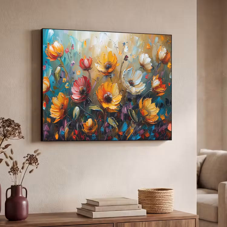 Art Frame - Bloemen - Verf - Kunst - Modern — 7
