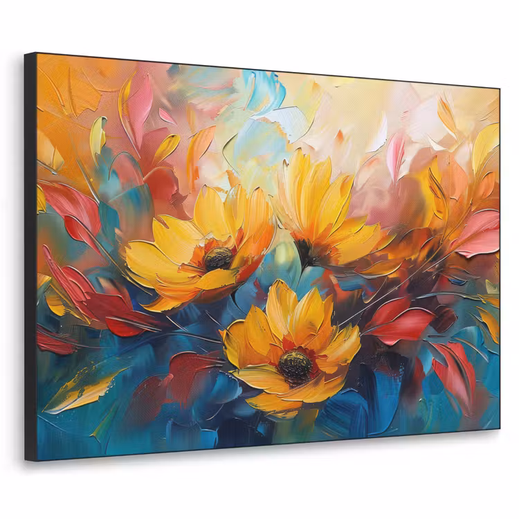 Art Frame - Bloemen - Zonnebloemen - Kunst - Geel — 1