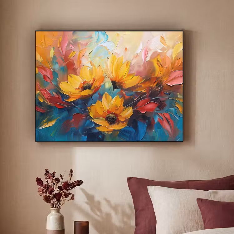 Art Frame - Bloemen - Zonnebloemen - Kunst - Geel — 3