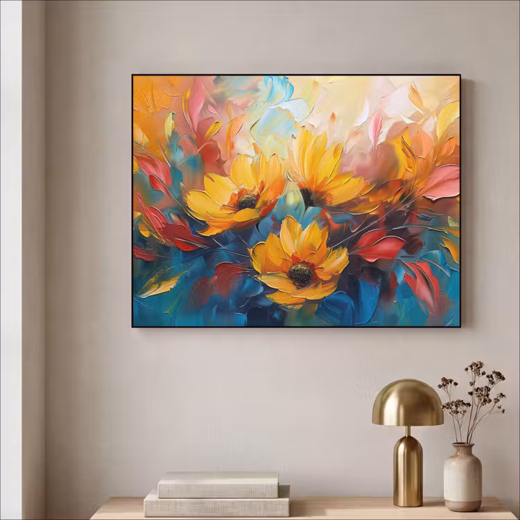 Art Frame - Bloemen - Zonnebloemen - Kunst - Geel — 5