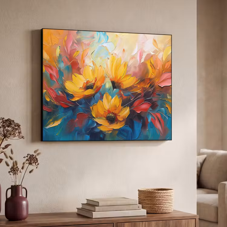 Art Frame - Bloemen - Zonnebloemen - Kunst - Geel — 7