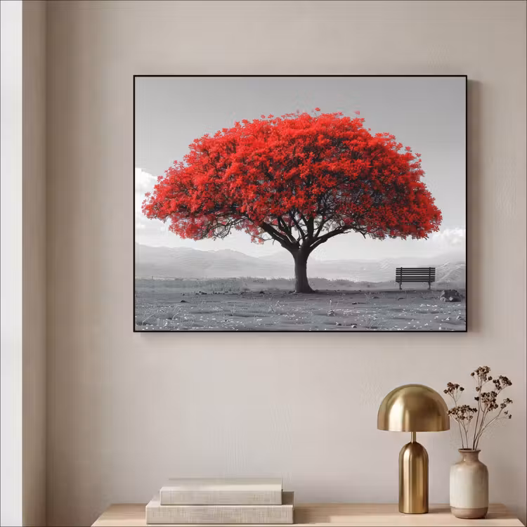 Art Frame - Boom - Rood - Natuur - Zwart wit — 5