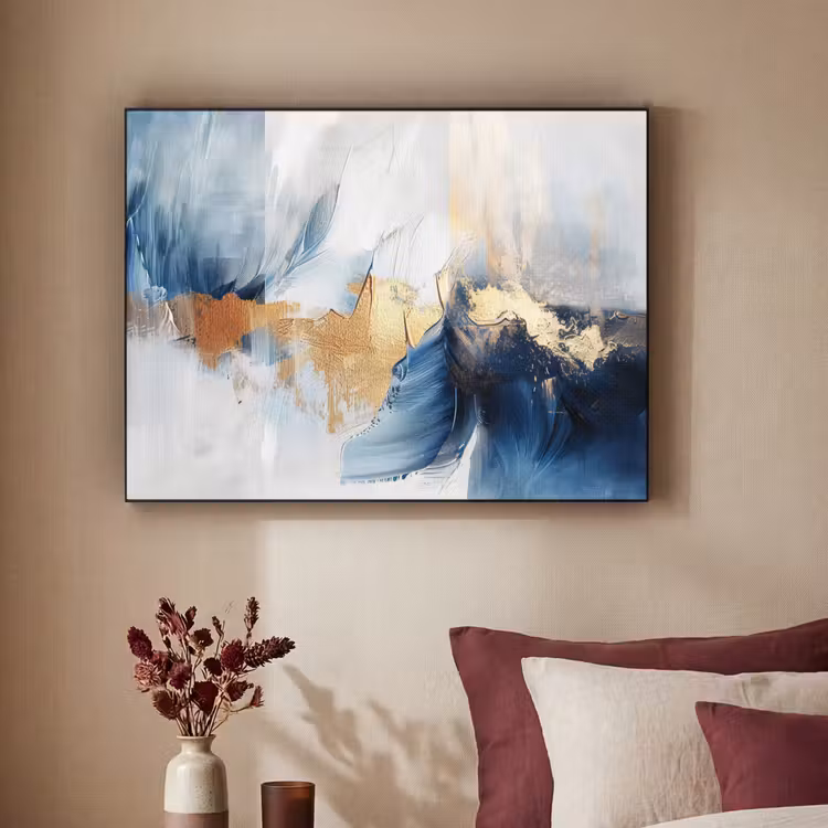 Art Frame - Goud - Blauw - Verf - Kunst - Modern — 3