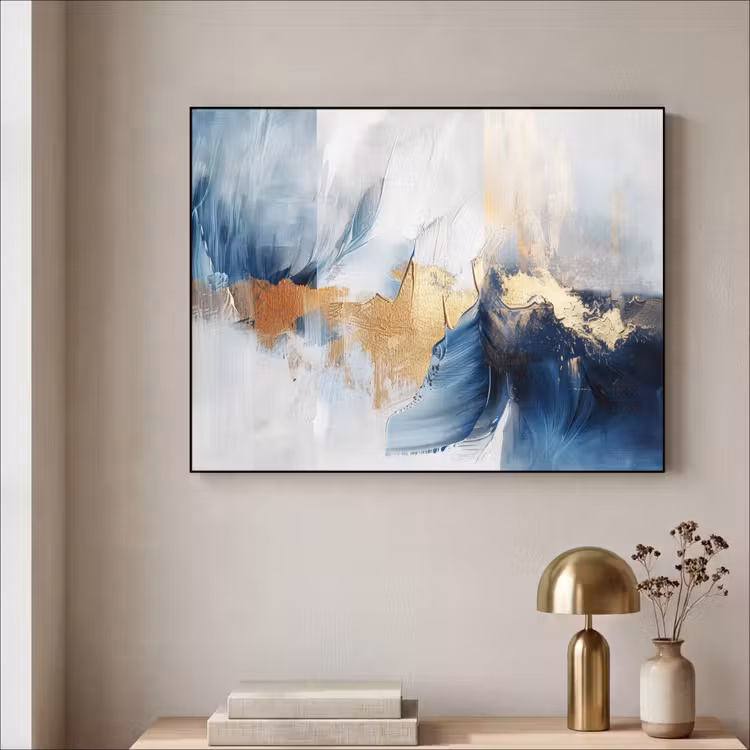 Art Frame - Goud - Blauw - Verf - Kunst - Modern — 5