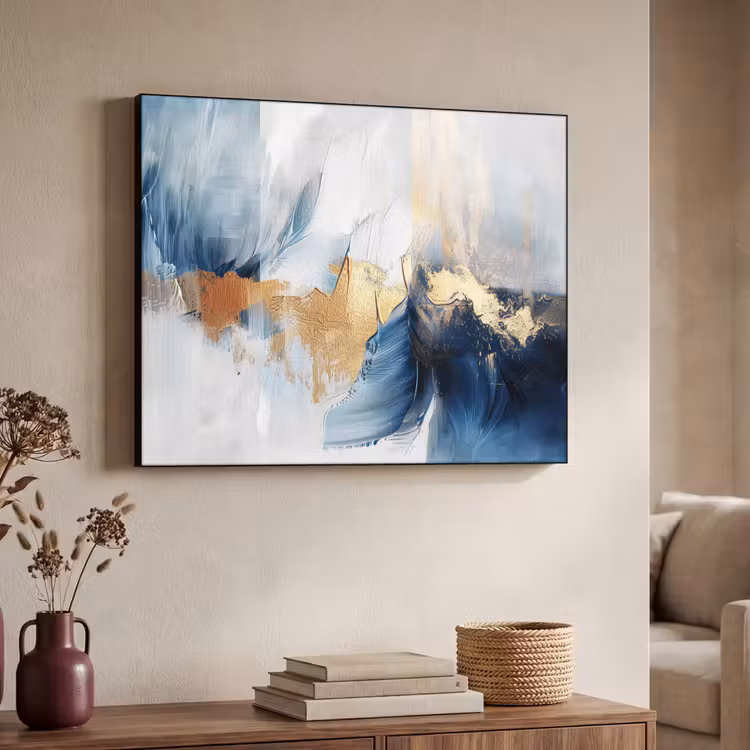 Art Frame - Goud - Blauw - Verf - Kunst - Modern — 7