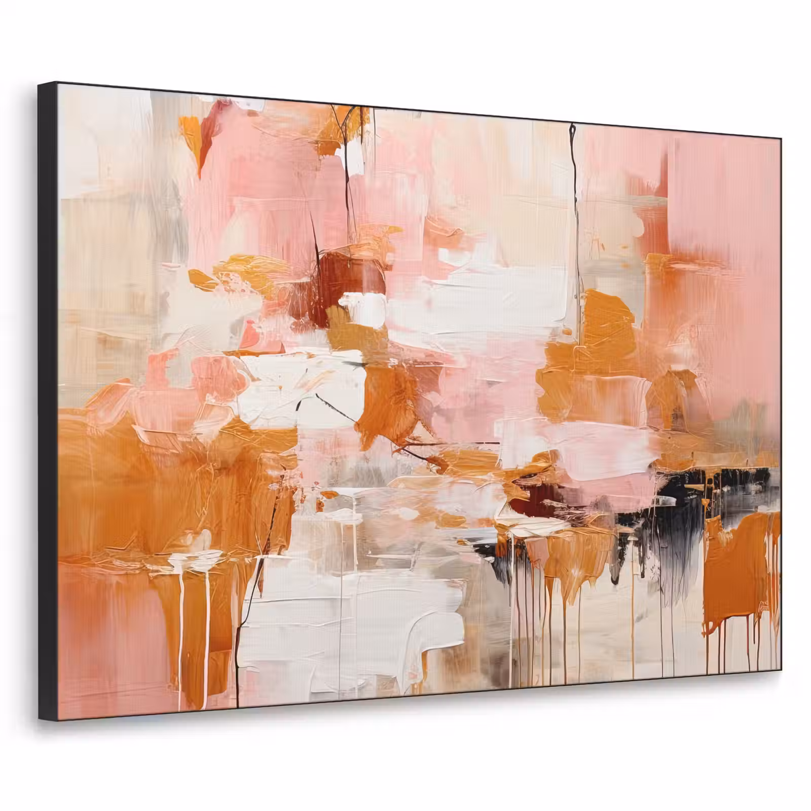 Art Frame - Verf - Roze - Oranje - Abstract - Kunst — 1