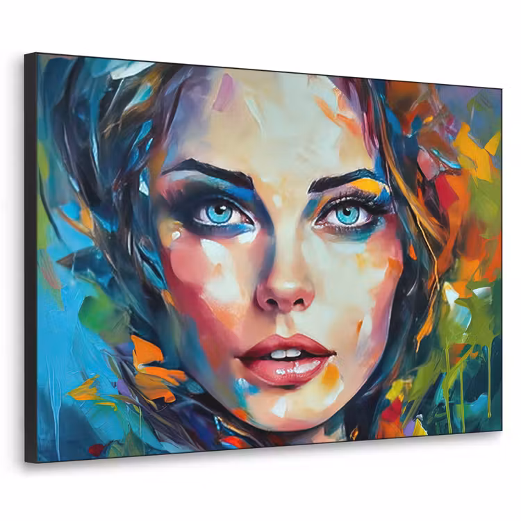 Art Frame - Gezicht - Vrouw - Olieverf - Kleurrijk - Kunst — 1