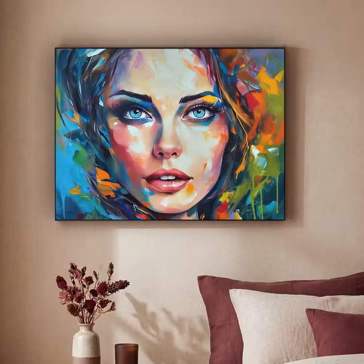 Art Frame - Gezicht - Vrouw - Olieverf - Kleurrijk - Kunst — 3